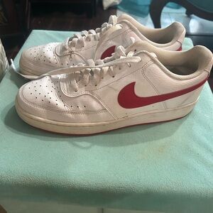 Nike White and Red Sneakers